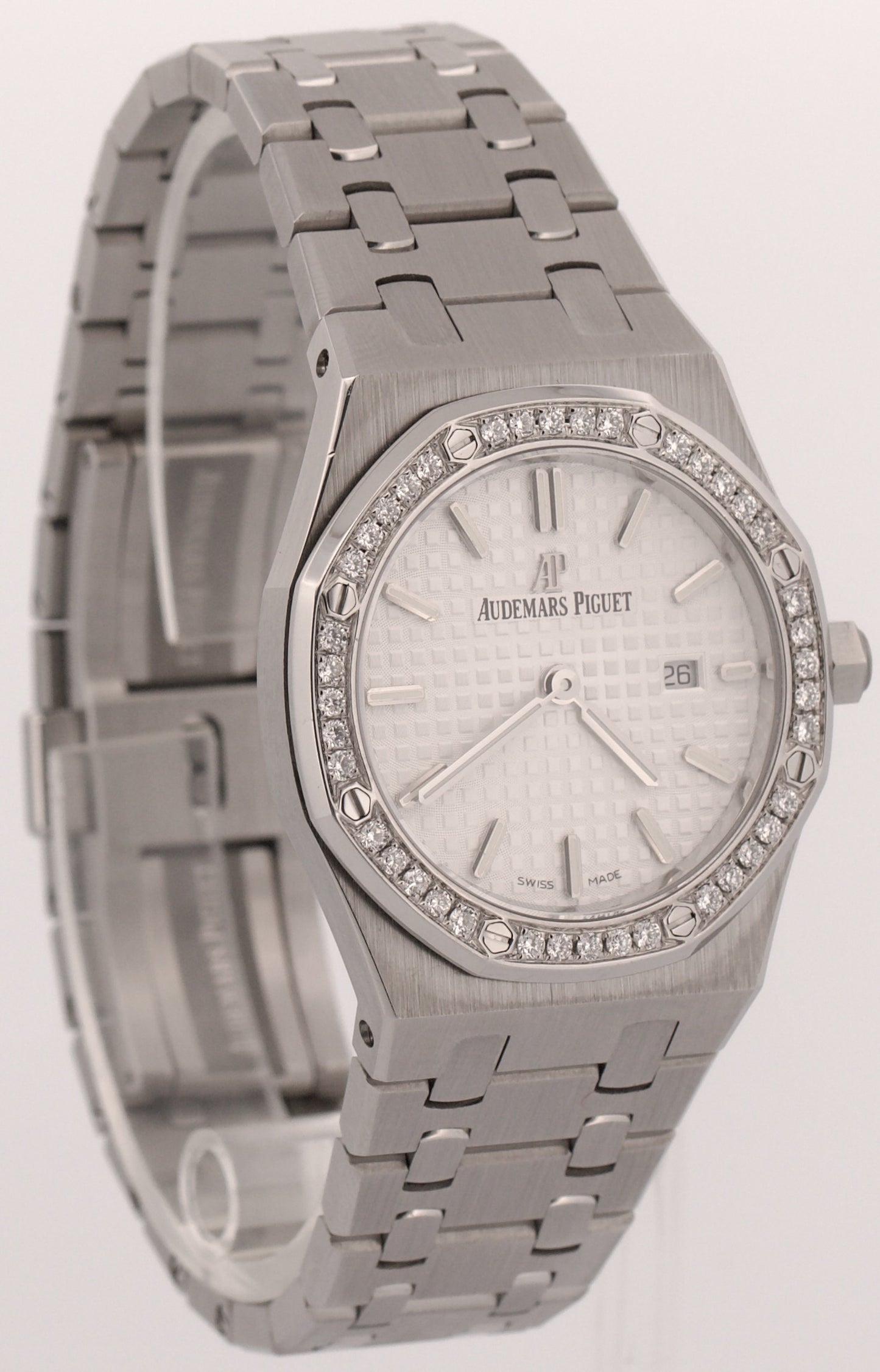 Audemars Piguet Royal Oak White Diamond Steel 33mm 67651ST.ZZ.1261ST.01 Papers
