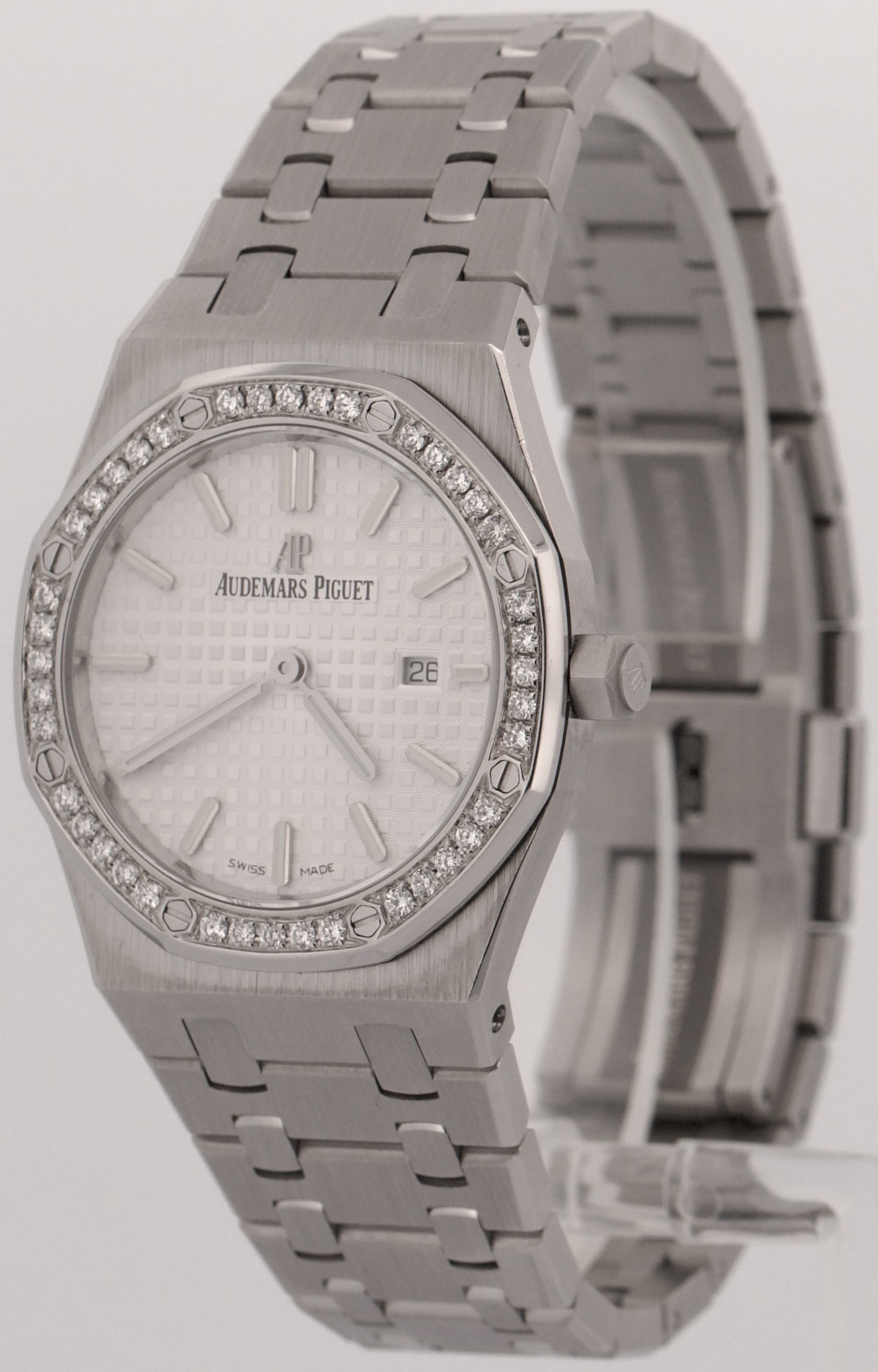 Audemars Piguet Royal Oak White Diamond Steel 33mm 67651ST.ZZ.1261ST.01 Papers