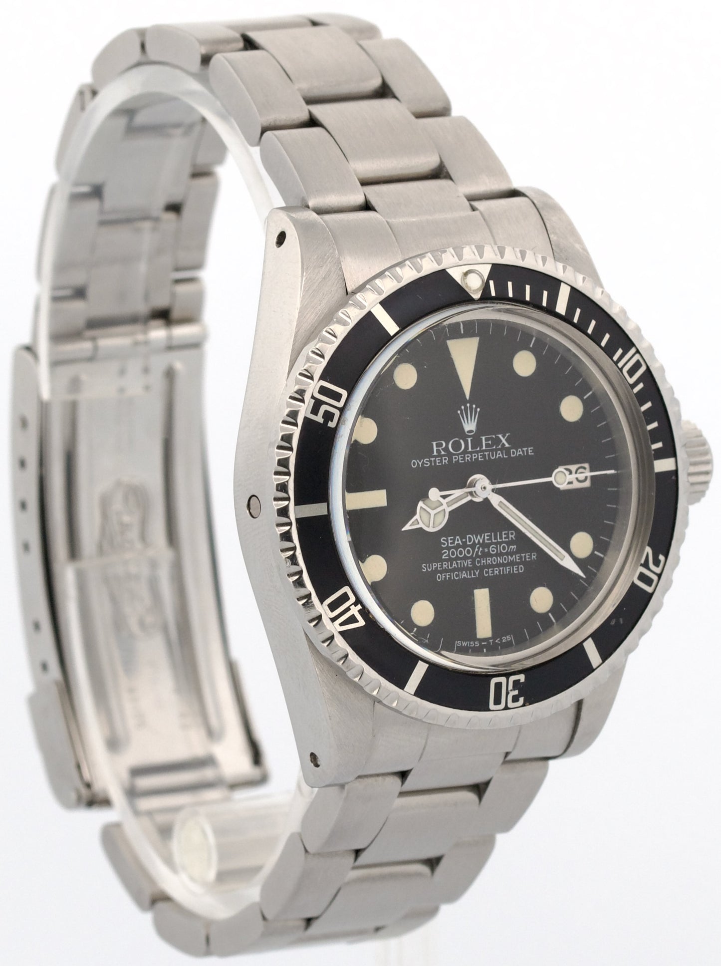 1982 PAPERS Rolex Sea-Dweller Black PATINA 40mm Stainless Steel Watch 1665 BOX