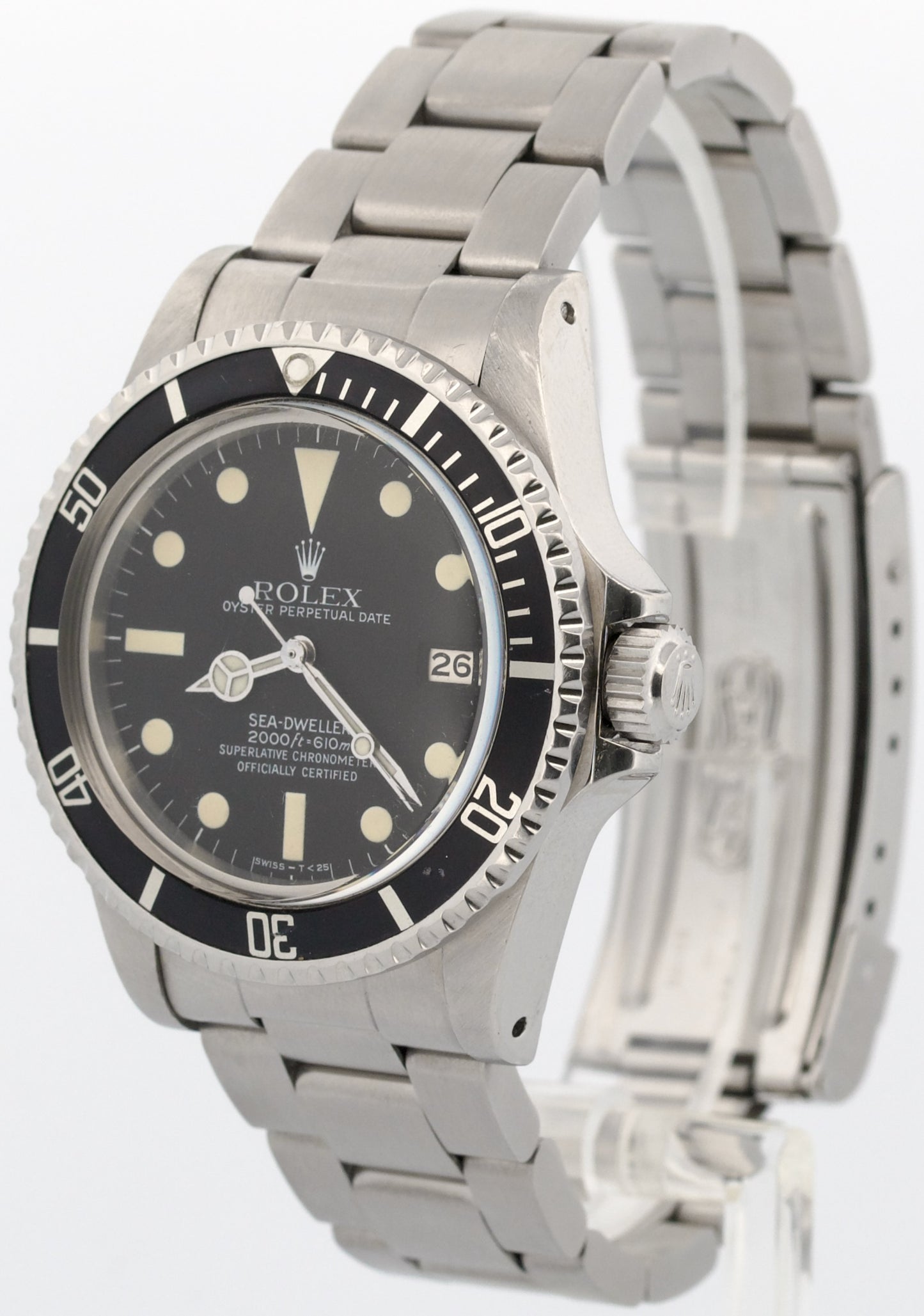 1982 PAPERS Rolex Sea-Dweller Black PATINA 40mm Stainless Steel Watch 1665 BOX