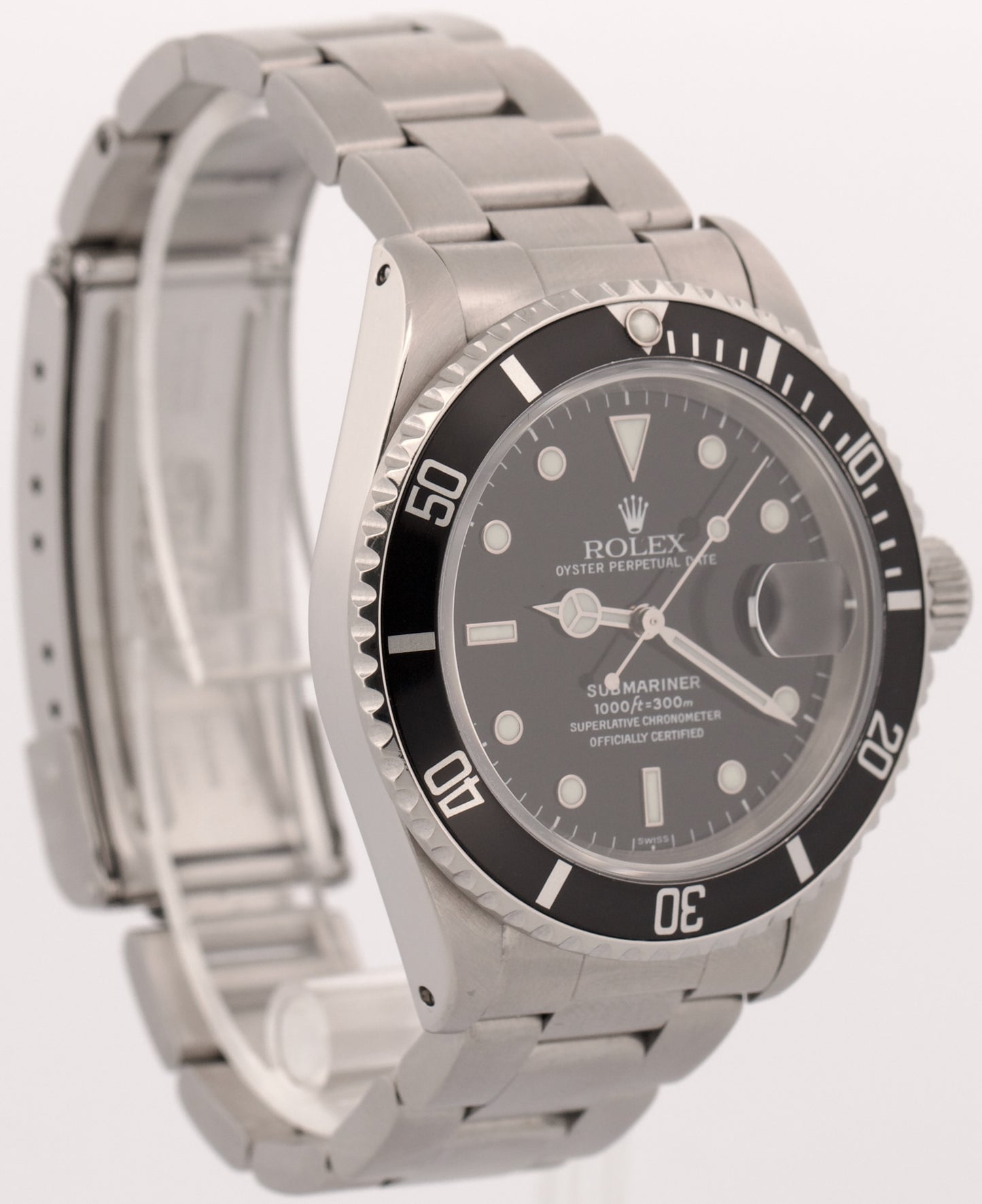 1999 PAPERS Rolex Submariner Date BLACK Steel SWISS ONLY 40mm 16610 Watch BOX