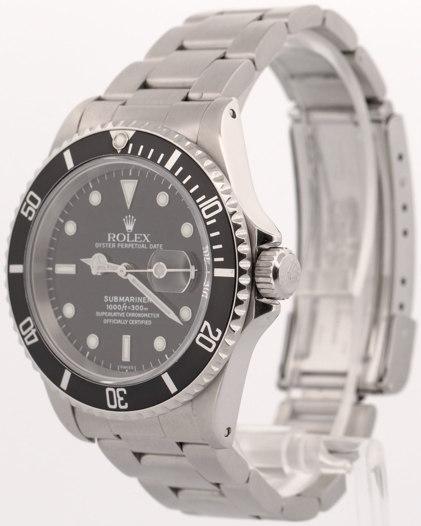 1999 PAPERS Rolex Submariner Date BLACK Steel SWISS ONLY 40mm 16610 Watch BOX
