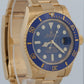 Rolex Submariner Date BLUE 18k Yellow Gold 40mm Ceramic 116618 LB Watch BOX
