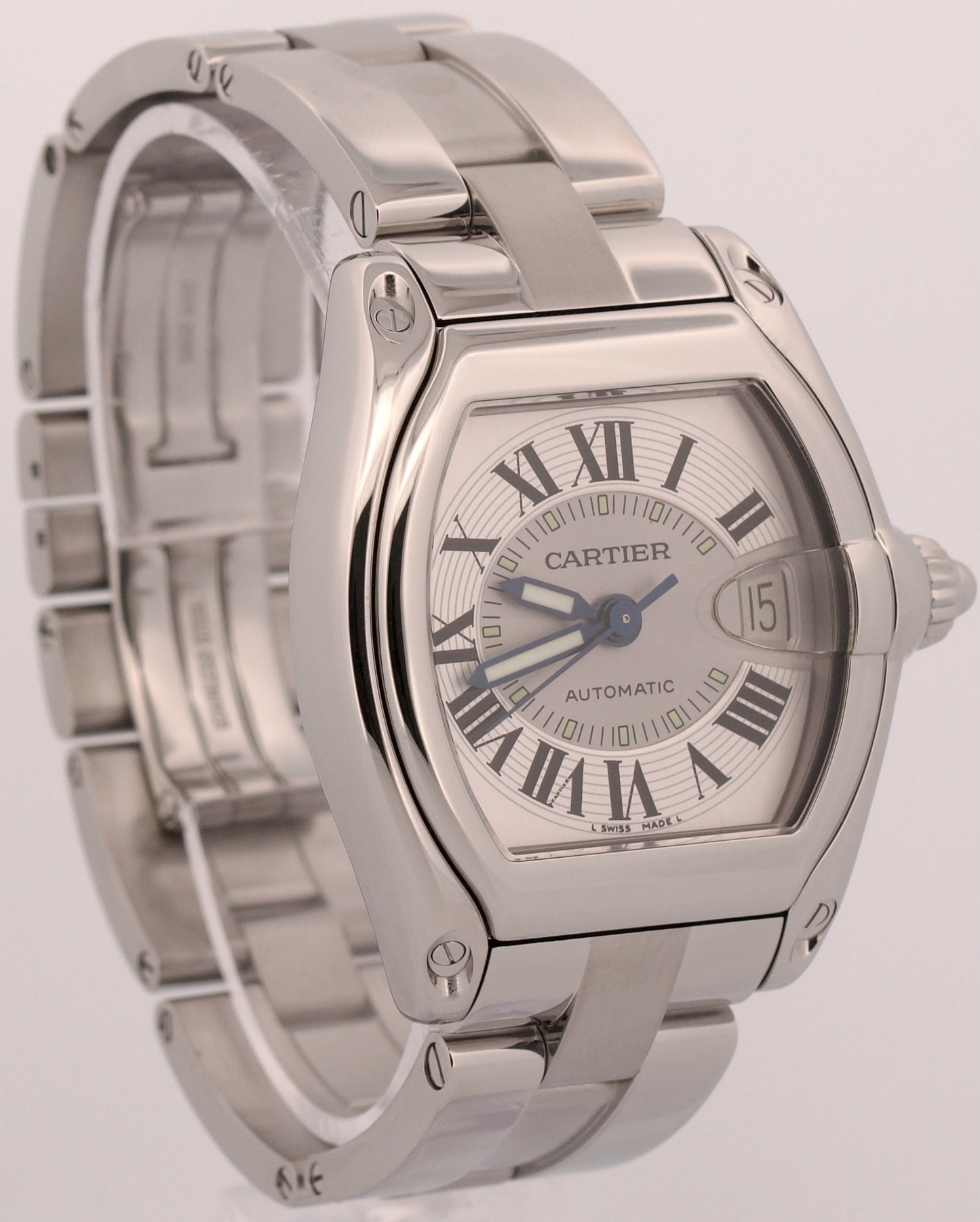 Cartier Roadster 2510 W62000V3 Silver Roman Stainless Automatic 35mm Watch