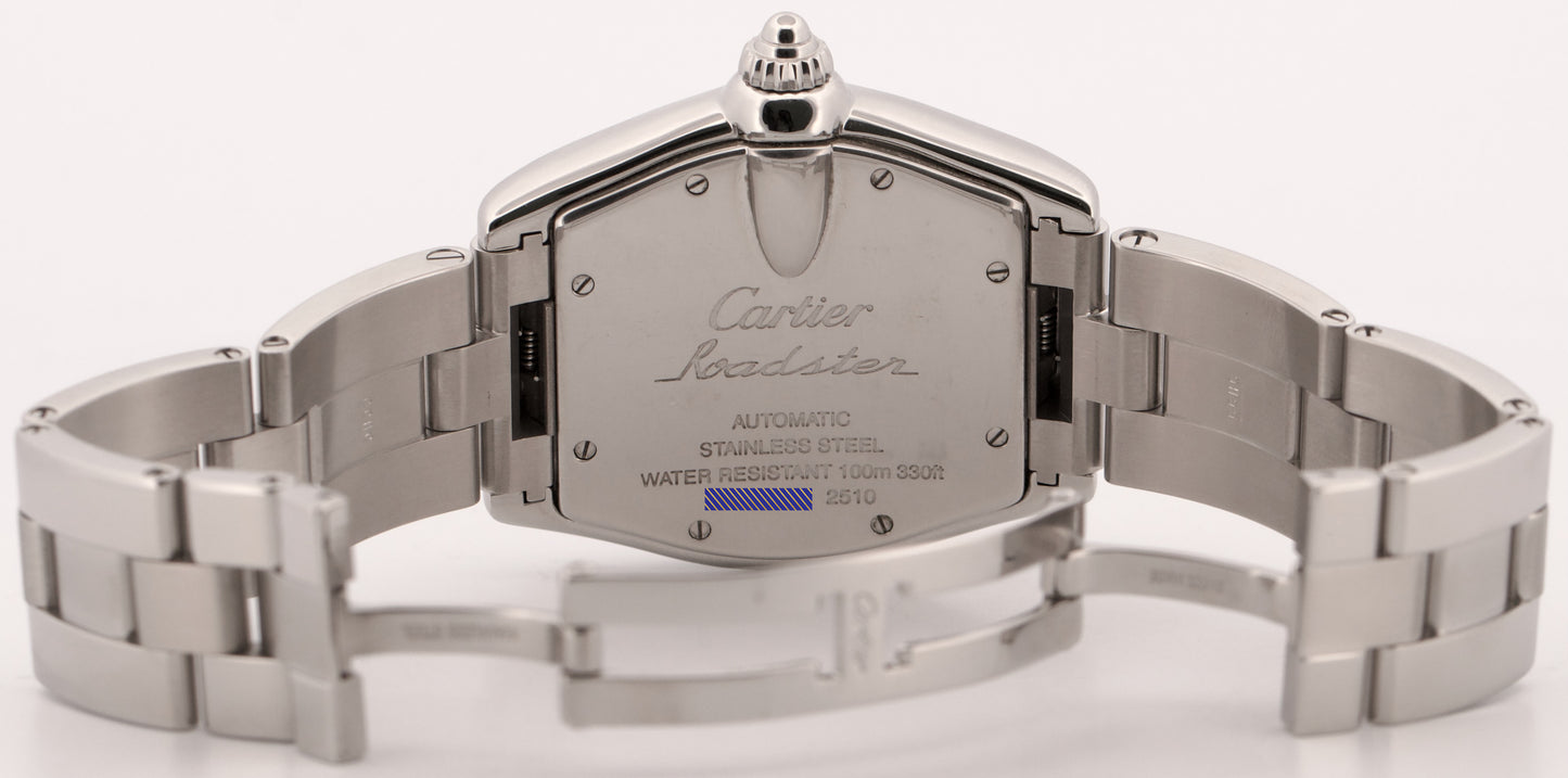 Cartier Roadster 2510 W62000V3 Silver Roman Stainless Automatic 35mm Watch