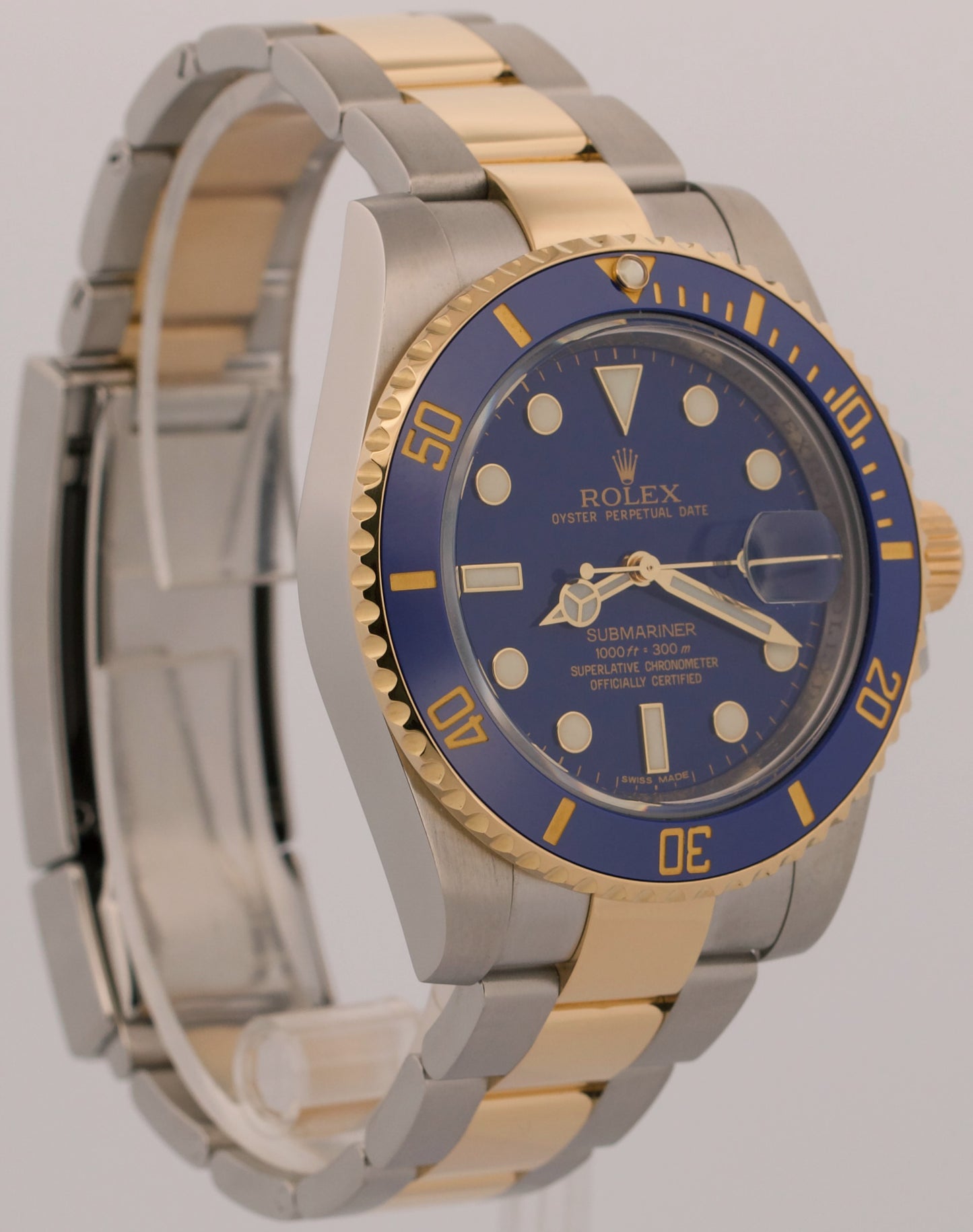 Rolex Submariner Date 116613 LB Flat Blue 18K Gold Steel Ceramic 40mm Watch