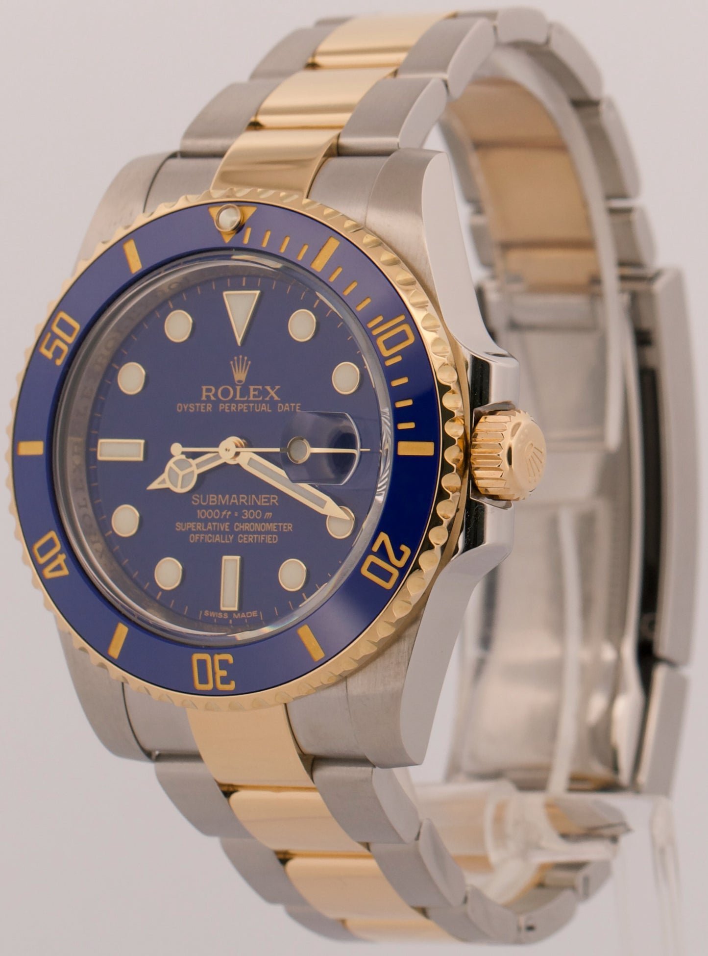 Rolex Submariner Date 116613 LB Flat Blue 18K Gold Steel Ceramic 40mm Watch