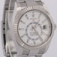 PAPERS Rolex Sky-Dweller WHITE 18K Gold Stainless 42mm OYSTER 326934 Watch BOX