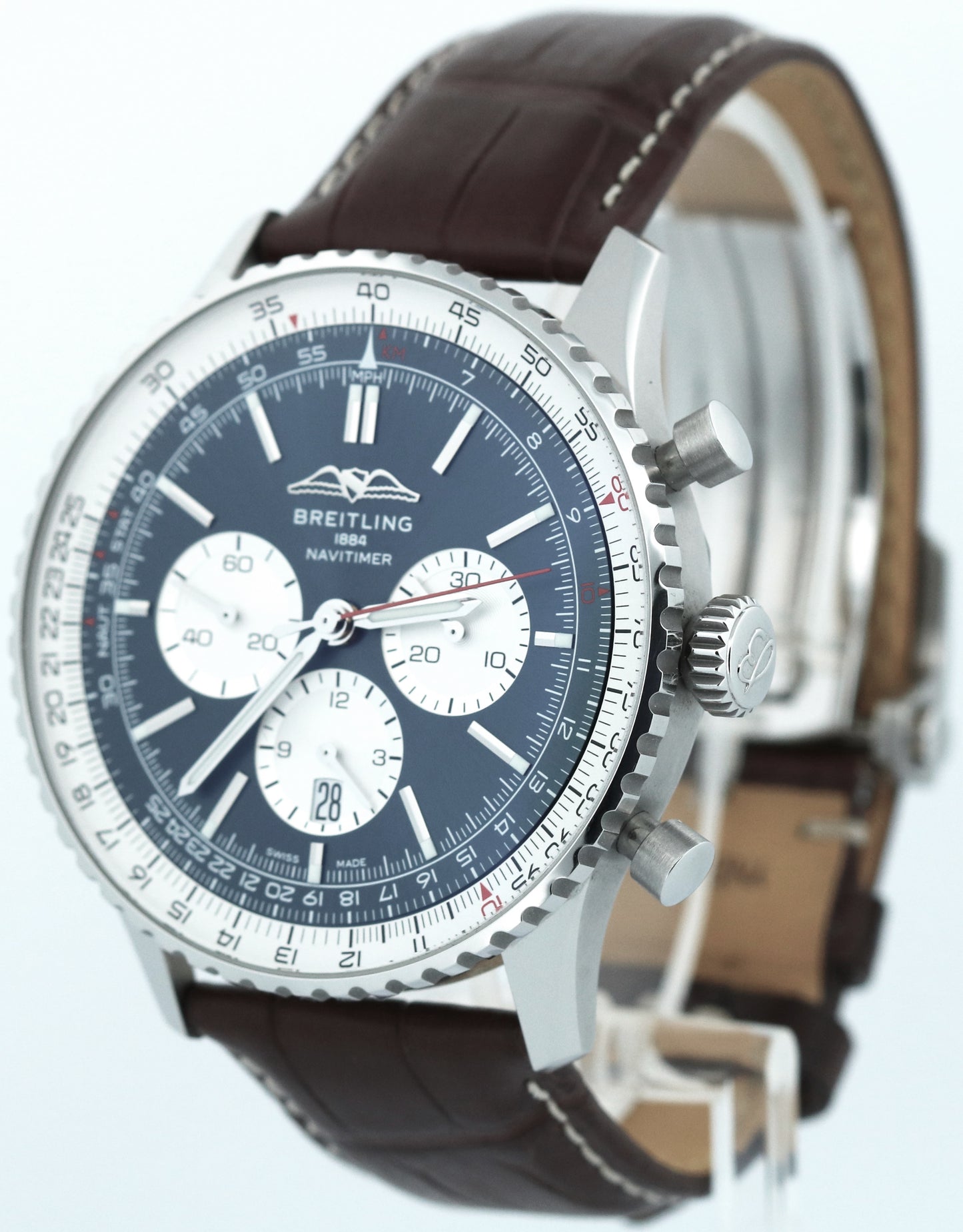 2024 PAPERS Breitling Navitimer B01 Chronograph 46 Steel BLUE AB0137 Watch BOX