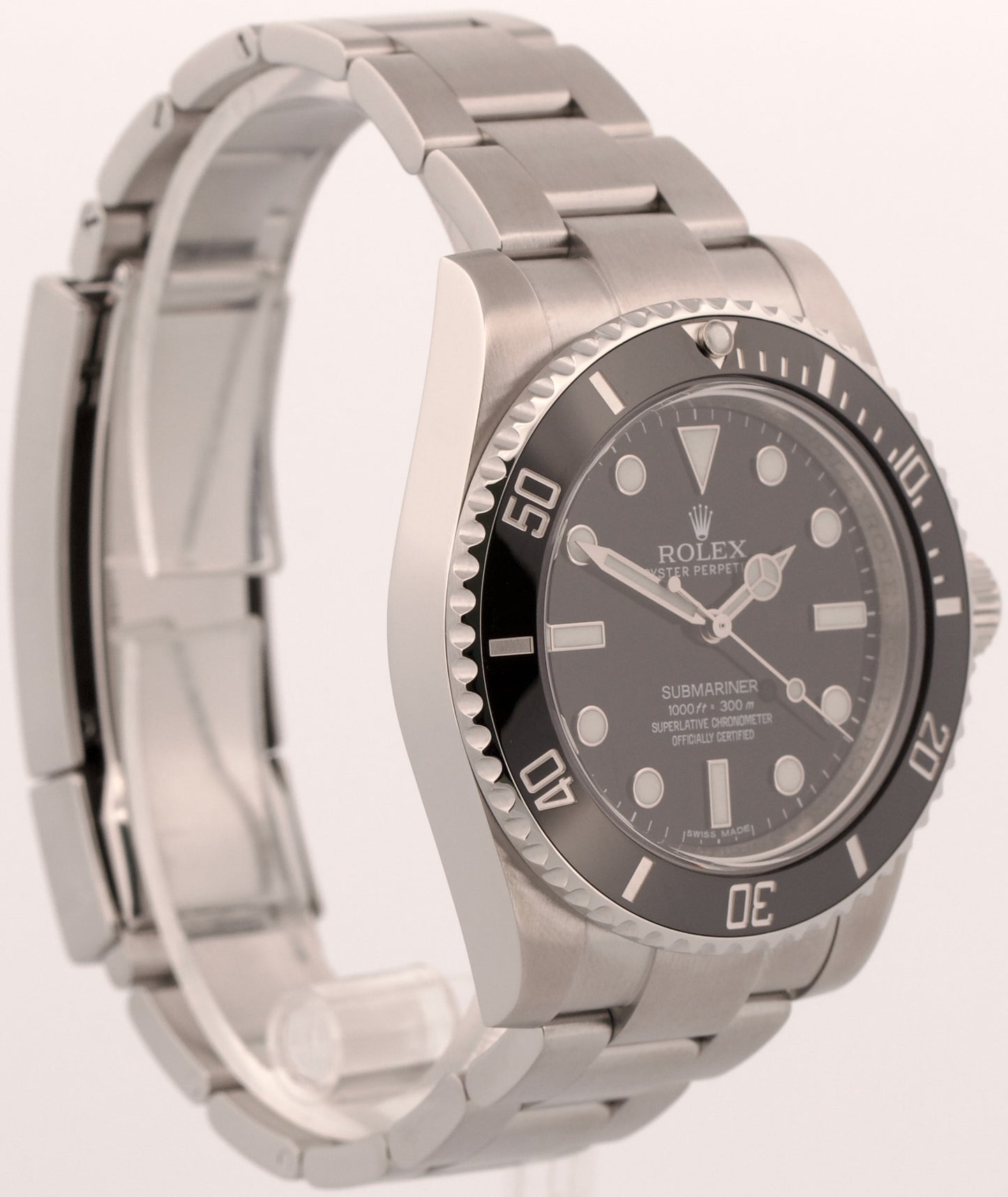 2015 Rolex Submariner No-Date 114060 LN 40mm Black Ceramic Steel Box Papers