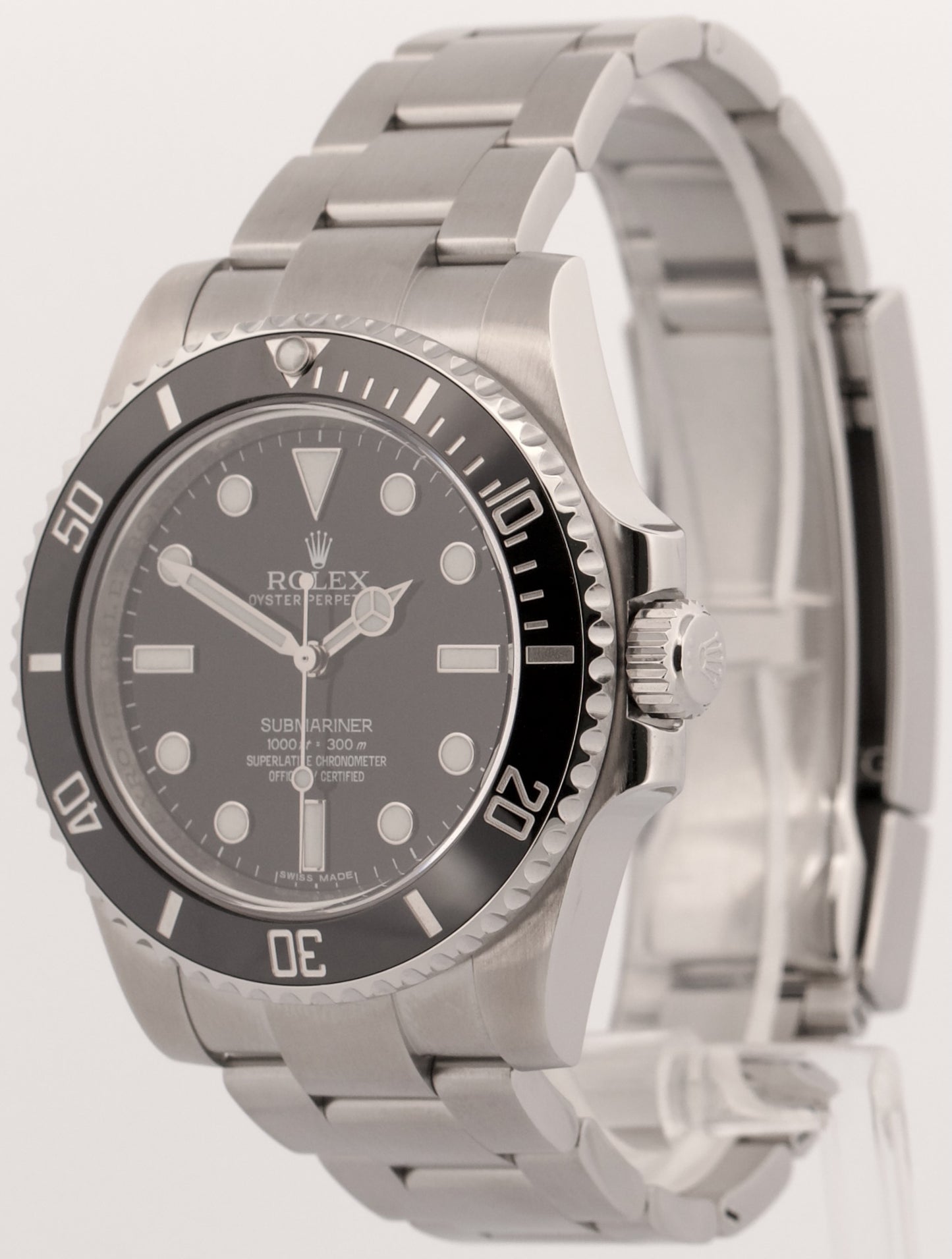 2015 Rolex Submariner No-Date 114060 LN 40mm Black Ceramic Steel Box Papers