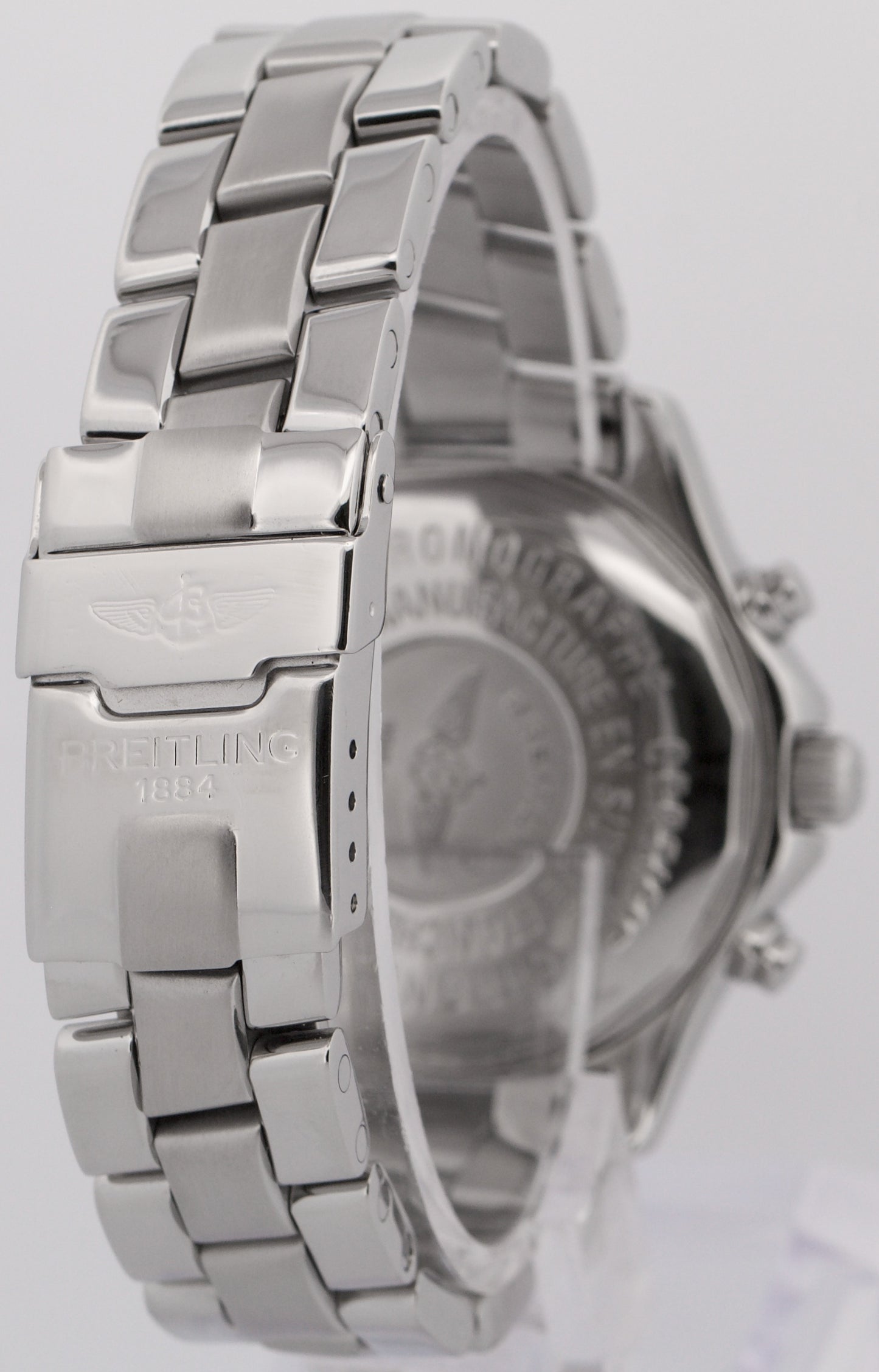 Breitling Colt Chronograph BLACK Stainless Steel 38mm Quartz a73350 Date Watch