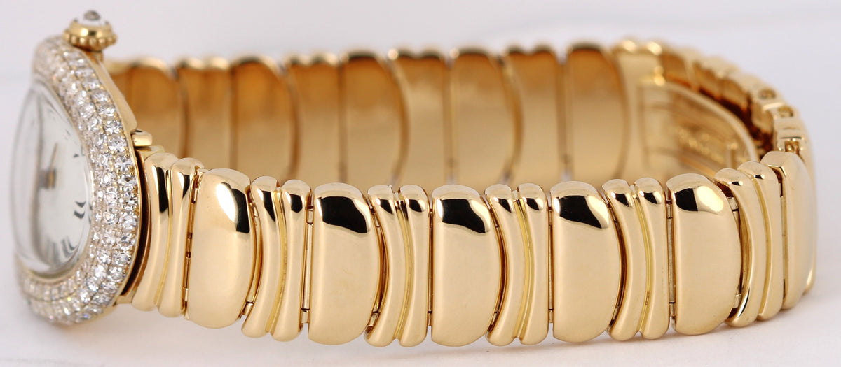 Cartier Baignoire Casque d'Or 1458 18k Yellow Gold Diamond 22mm Quartz Watch