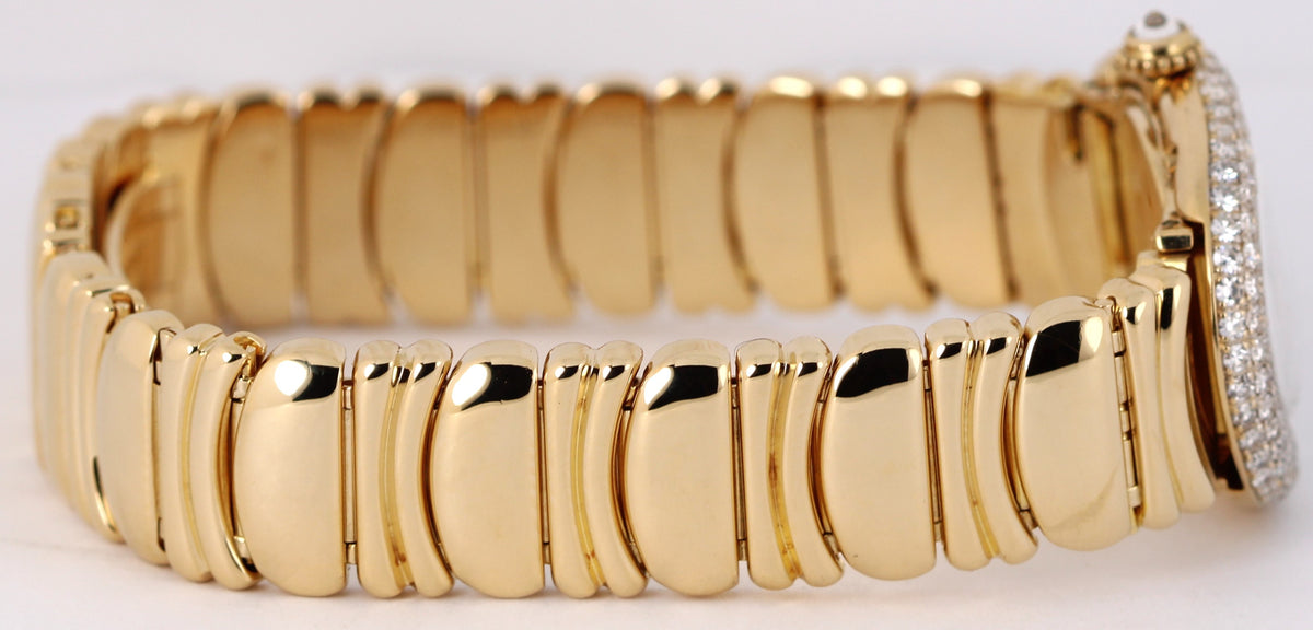 Cartier Baignoire Casque d'Or 1458 18k Yellow Gold Diamond 22mm Quartz Watch