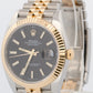 Rolex DateJust 41 BLACK 41mm 18K Yellow Gold Fluted Steel JUBILEE 126333 Watch