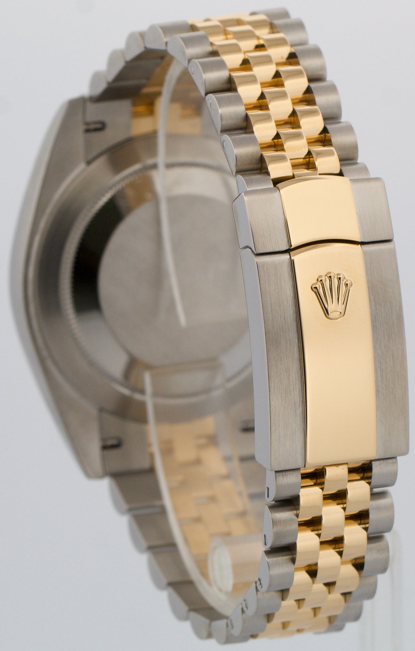 Rolex DateJust 41 BLACK 41mm 18K Yellow Gold Fluted Steel JUBILEE 126333 Watch