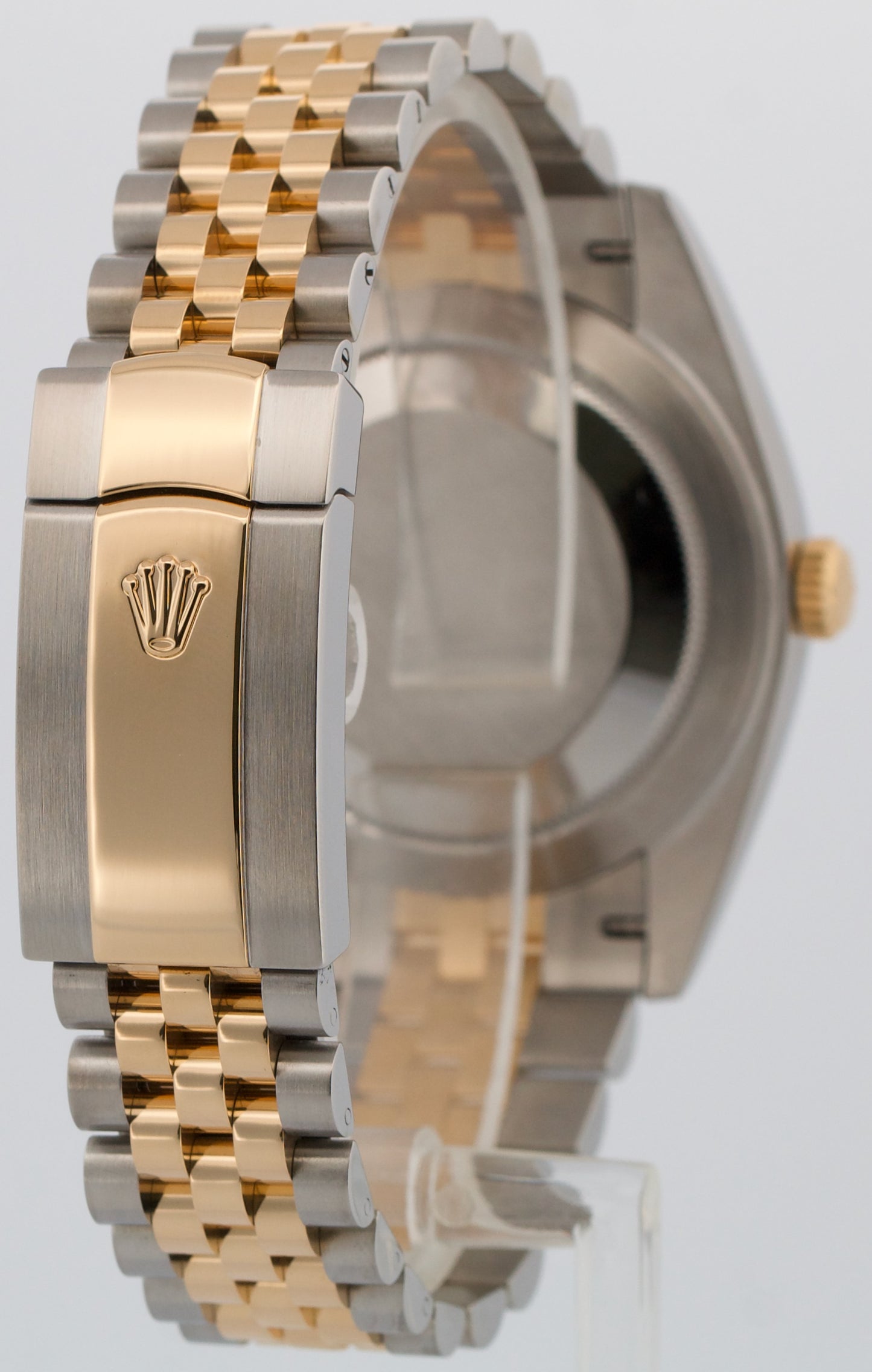Rolex DateJust 41 BLACK 41mm 18K Yellow Gold Fluted Steel JUBILEE 126333 Watch