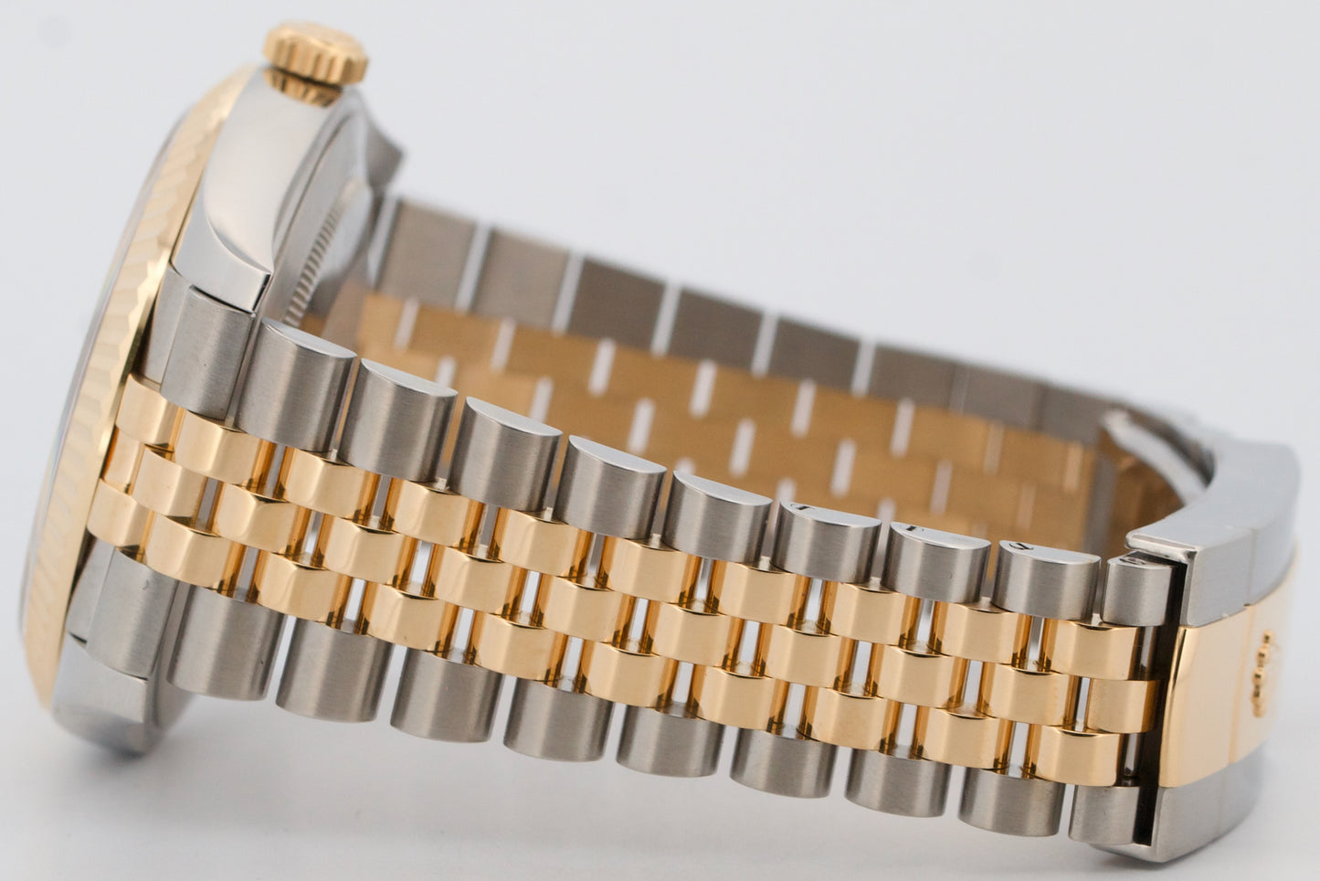 Rolex DateJust 41 BLACK 41mm 18K Yellow Gold Fluted Steel JUBILEE 126333 Watch