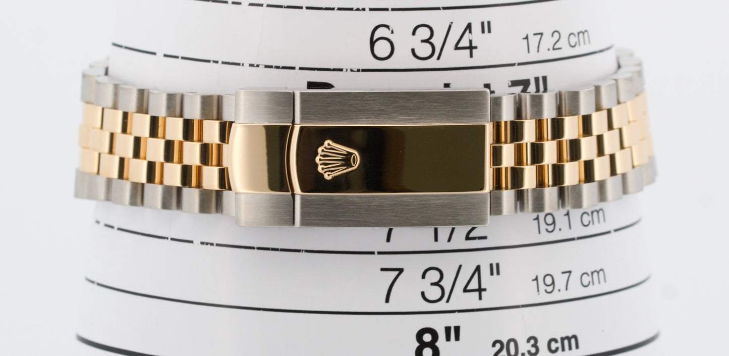 Rolex DateJust 41 BLACK 41mm 18K Yellow Gold Fluted Steel JUBILEE 126333 Watch