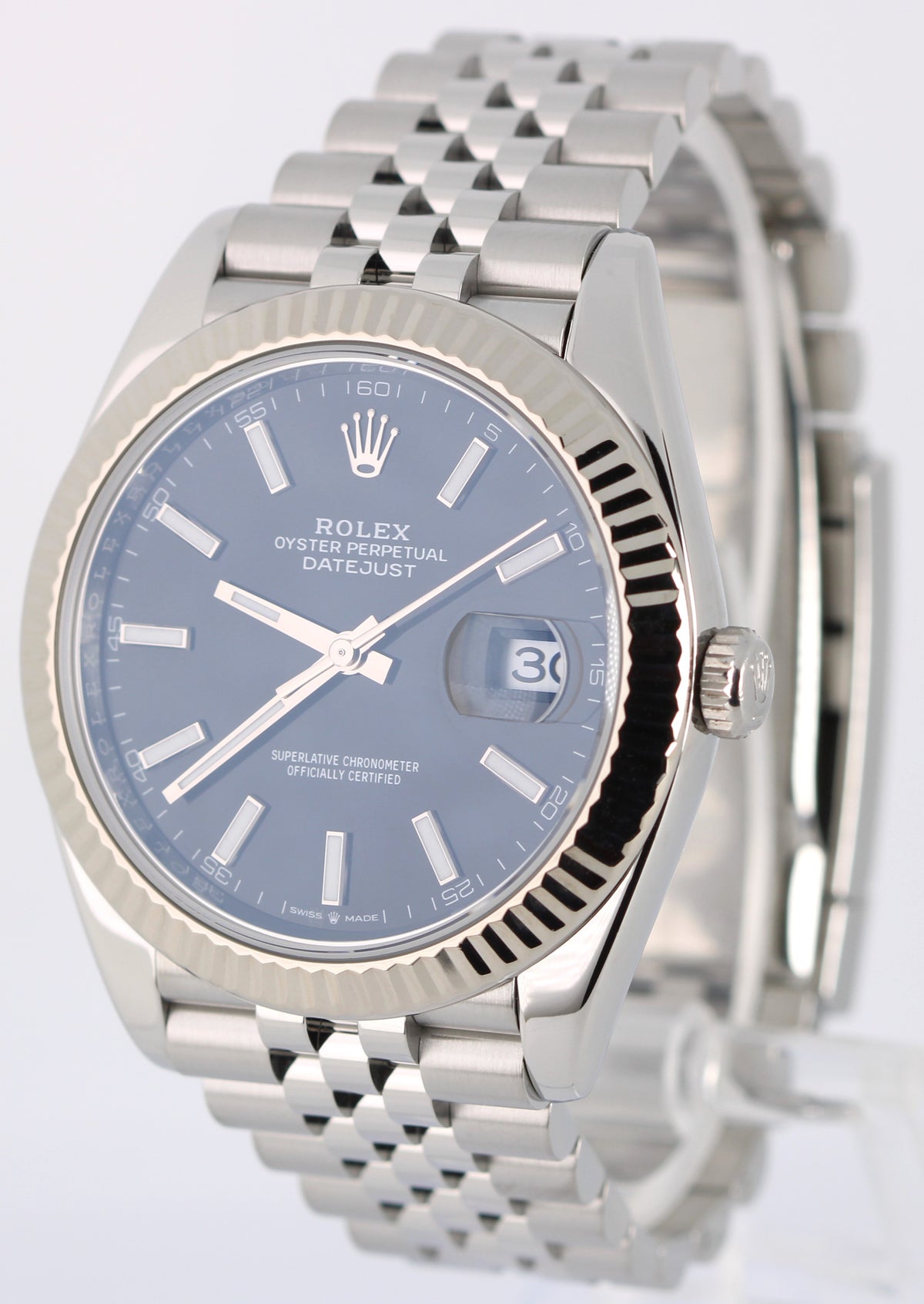 Rolex Datejust 41 126334 Black 41mm 18k Fluted Stainless Steel Jubilee Watch