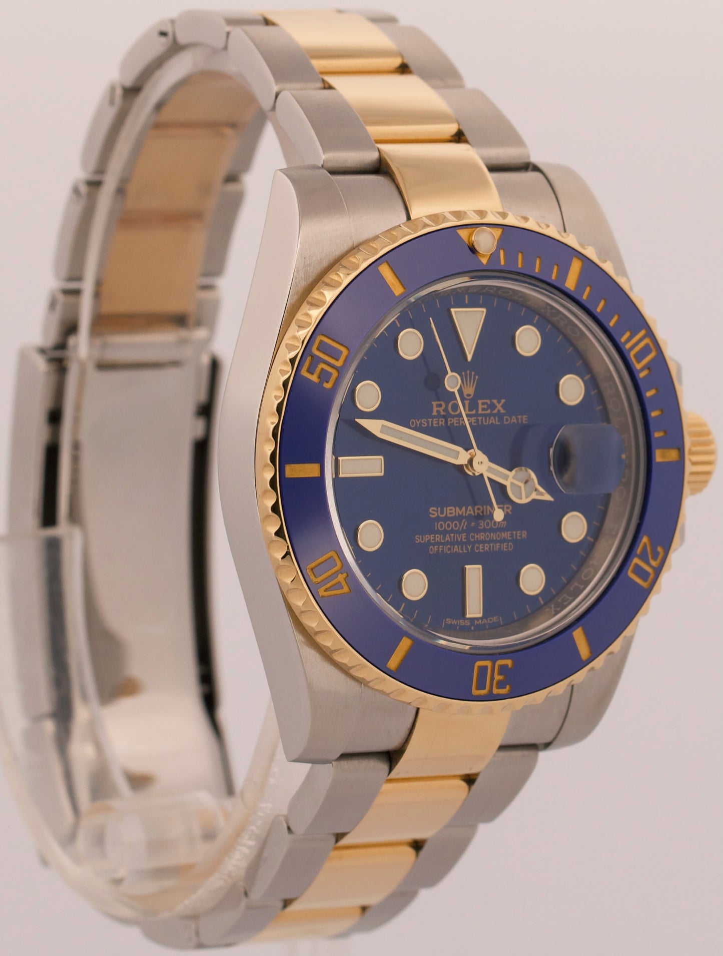 2018 Rolex Submariner Date 116613 LB Blue Two-Tone 18K Steel 40mm Box Papers
