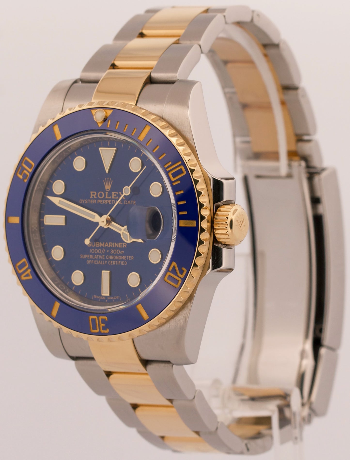 2018 Rolex Submariner Date 116613 LB Blue Two-Tone 18K Steel 40mm Box Papers