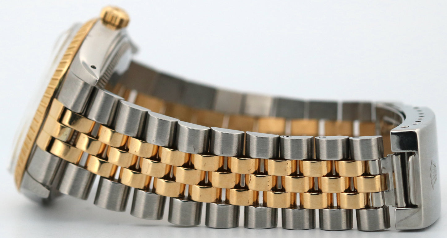 Rolex Oyster Perpetual Date 34mm CHAMPAGNE DIAMOND 18K Gold Steel JUBILEE 15053