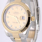 Rolex Datejust II 116333 Two-Tone 18k Gold Steel Champagne Diamond Fluted Watch