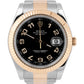 Rolex Datejust II Black Roman Two-Tone 18K Yellow Gold Stainless 41mm 116333