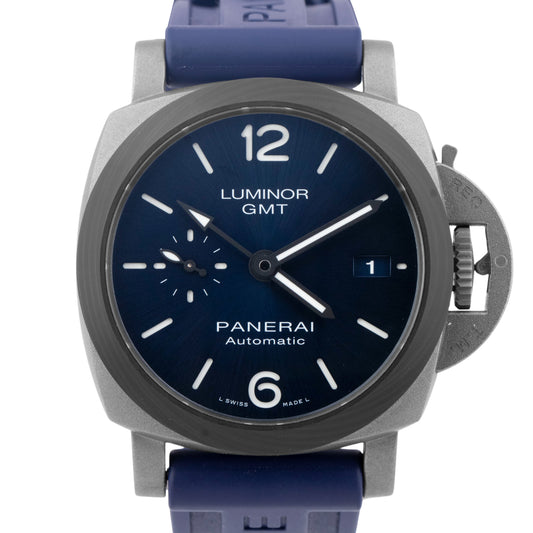 2022 Panerai Luminor GMT PAPERS PAM 1279 Blue Titanium 42mm Watch PAM01279 B+P