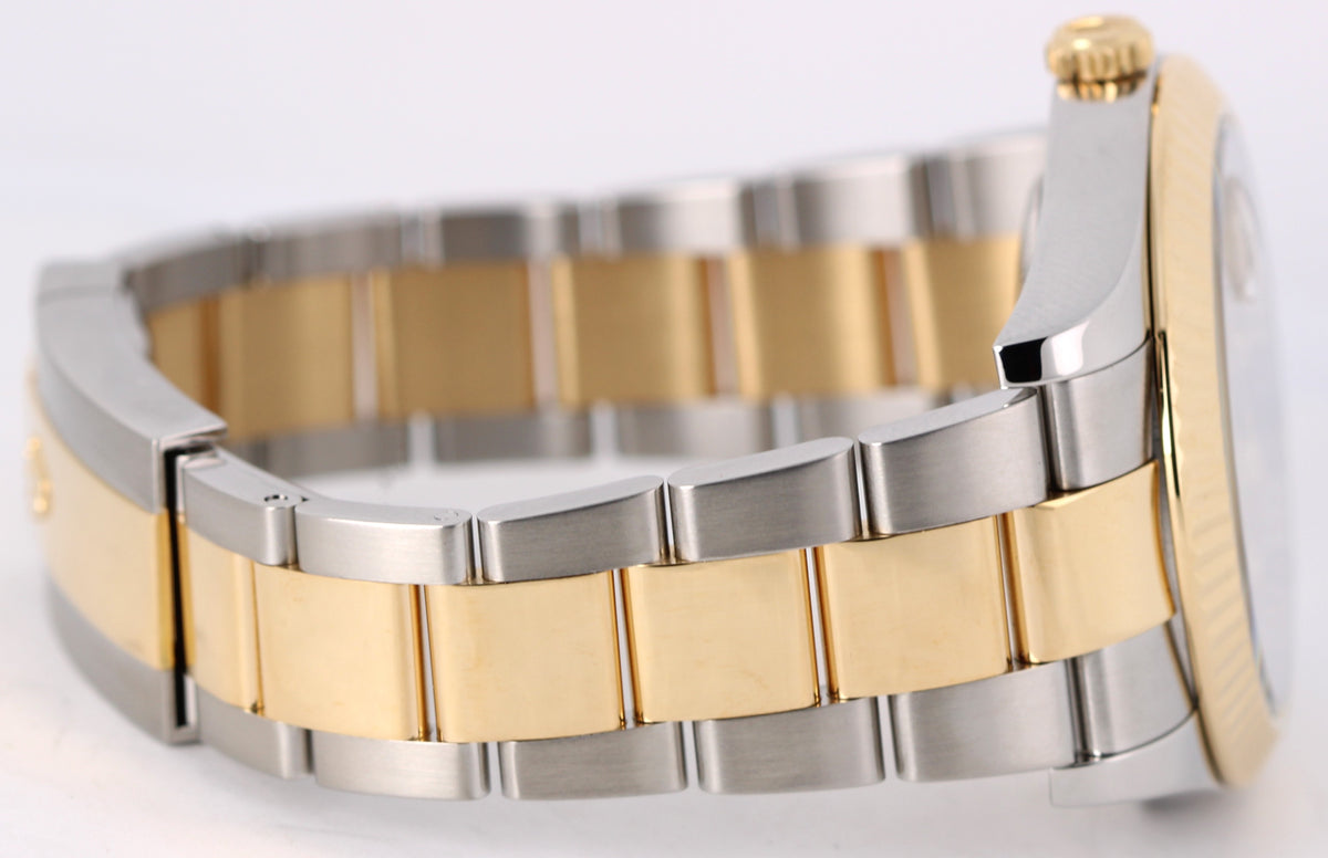 Rolex Datejust II 116333 Two-Tone 18k Gold Steel Champagne Diamond Fluted Watch
