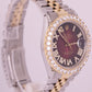 Rolex DateJust 36mm Red Diamond Dial 18K Yellow Gold Steel Two-Tone Watch 16013