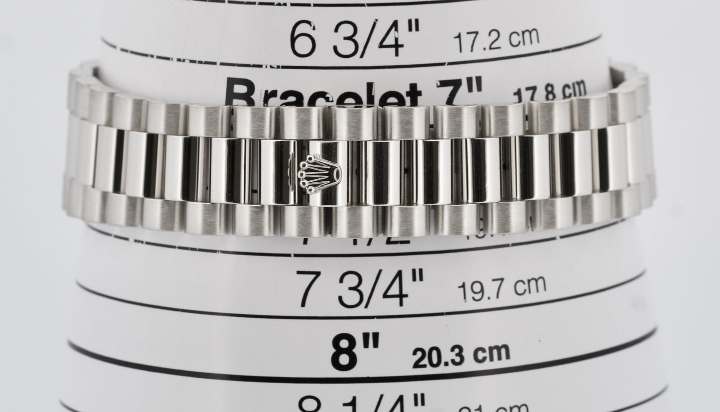 Rolex Day-Date Presidential 36mm SILVER ROMAN 950 Platinum 118206 Watch BOX