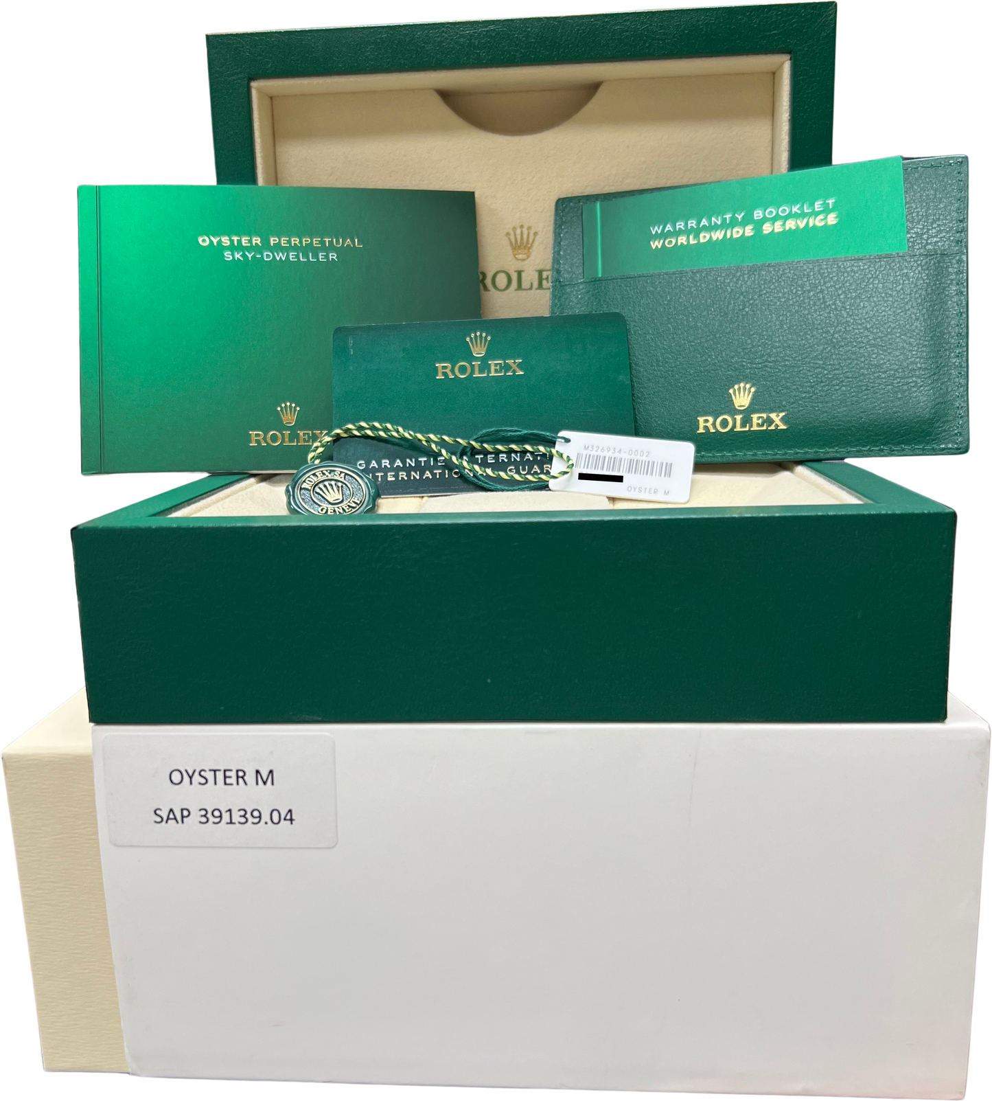 2022 NEW PAPERS Rolex Sky-Dweller WHITE 18K Gold Steel 42mm JUBILEE 326934 BOX