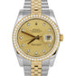 MINT Rolex DateJust 36mm Champagne DIAMOND Two-Tone Gold Steel Watch 116243