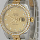 MINT Rolex DateJust 36mm Champagne DIAMOND Two-Tone Gold Steel Watch 116243