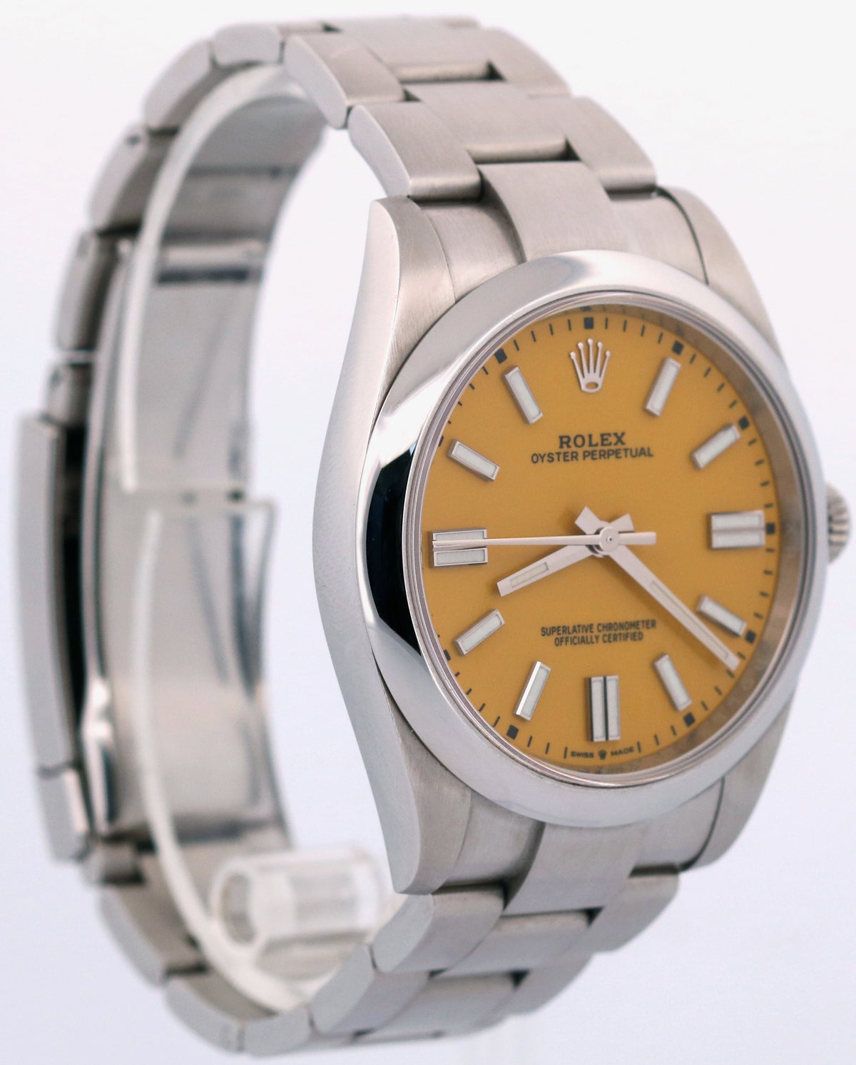 2021 Rolex Oyster Perpetual 124300 Yellow Stainless Steel 41mm Watch Box Papers