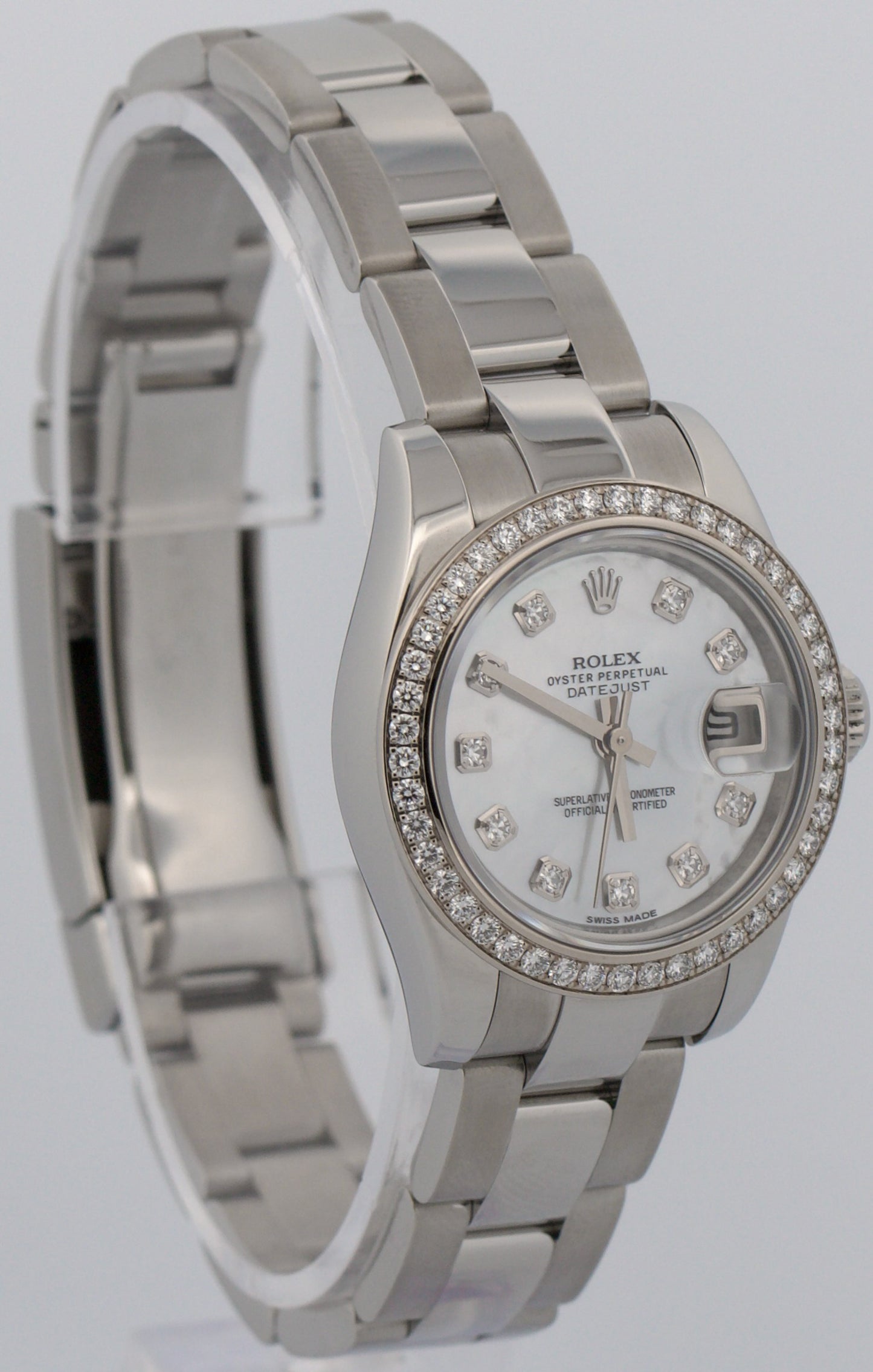 Rolex DateJust FACTORY MOP DIAMOND Steel 18K Gold 26mm OYSTER 179384 Watch