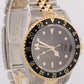 PAPERS Rolex GMT-Master II BLACK 18K Yellow Gold Steel JUBILEE 40mm 16713 BOX