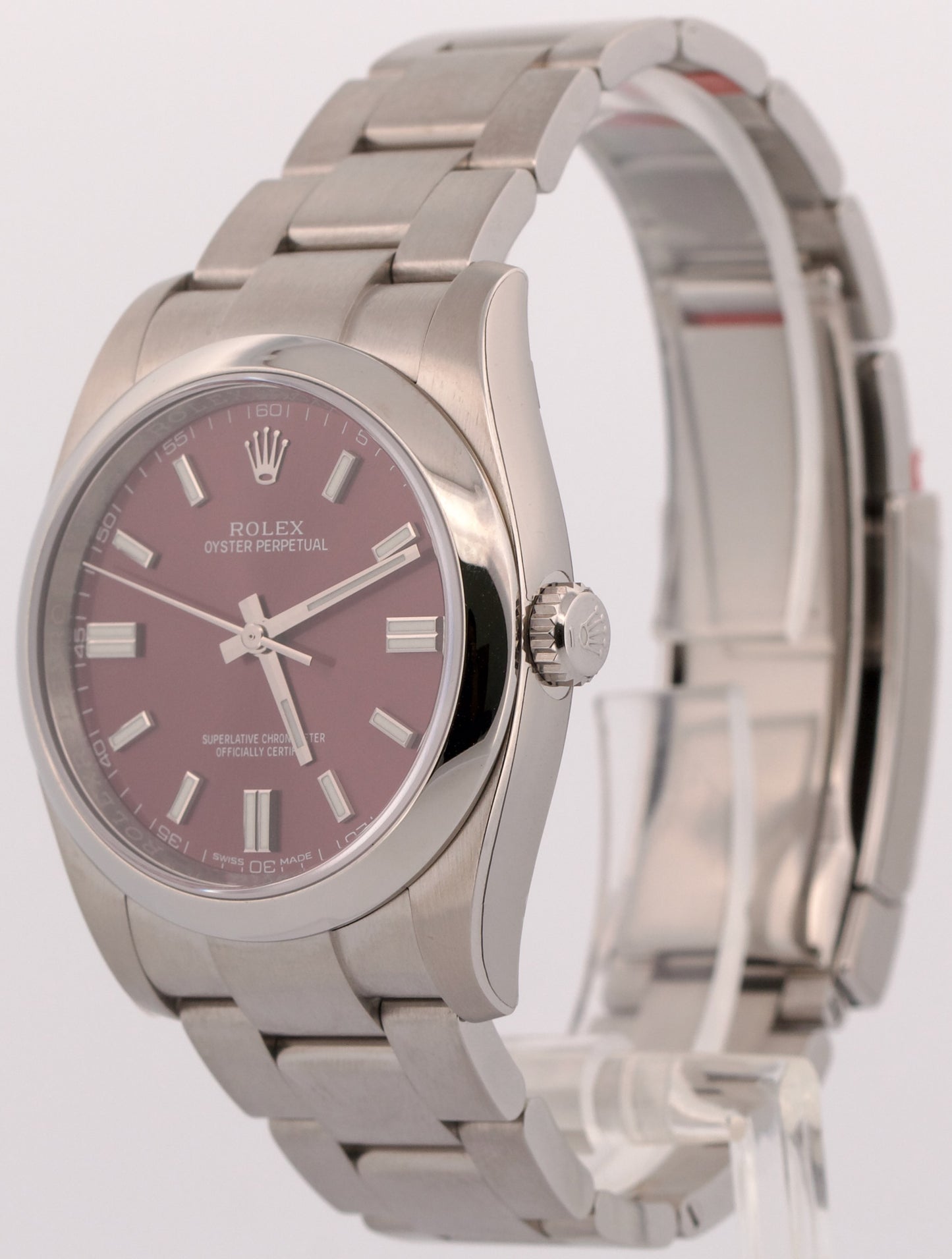 NOS STICKERED 2018 PAPERS Rolex Oyster Perpetual 36mm GRAPE Steel 116000 BOX