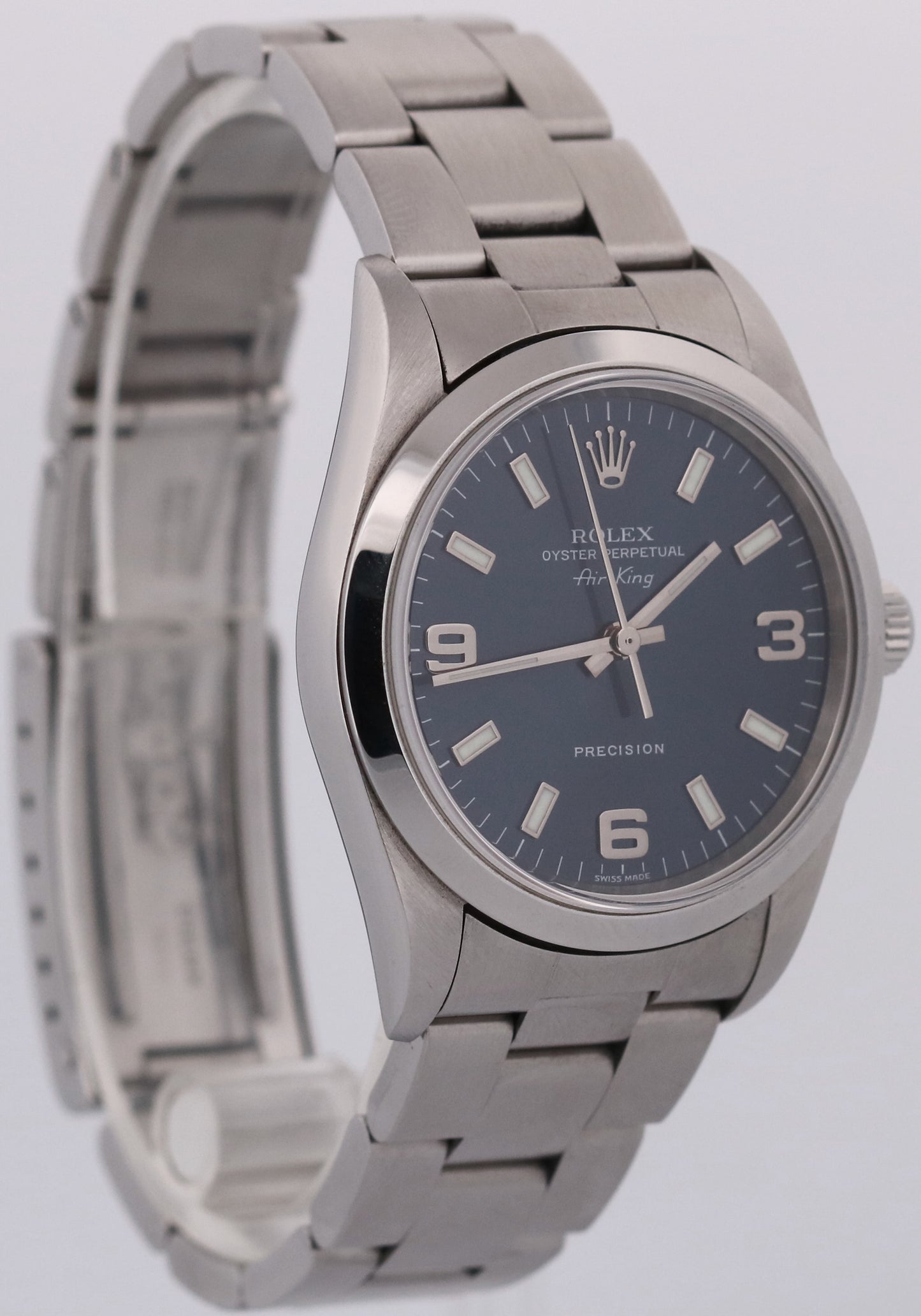 Rolex Oyster Perpetual Air-King 14000M Blue Stainless Steel Oyster 34mm Watch