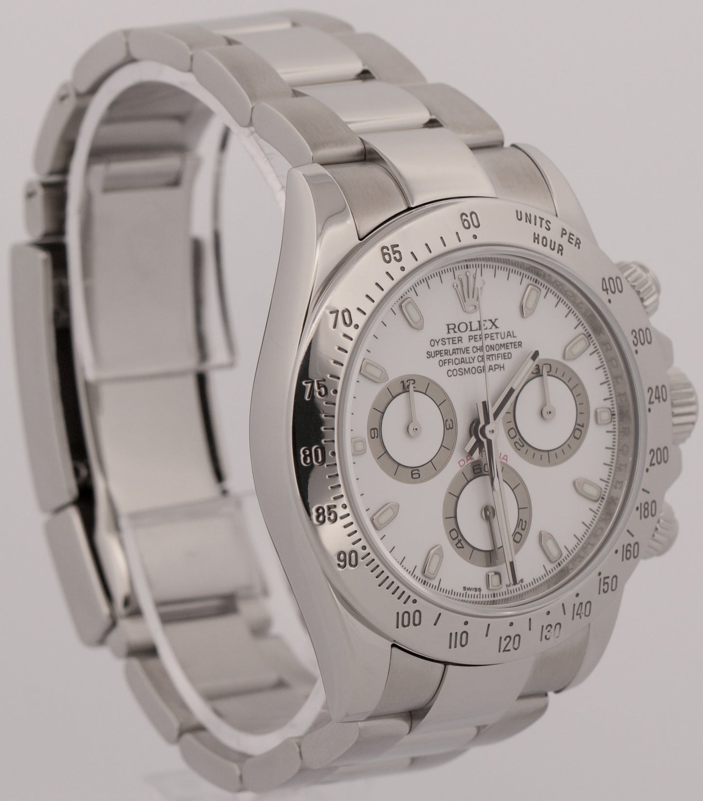 Rolex Daytona Cosmograph 116520 White Steel Chronograph Random Serial 40mm Watch