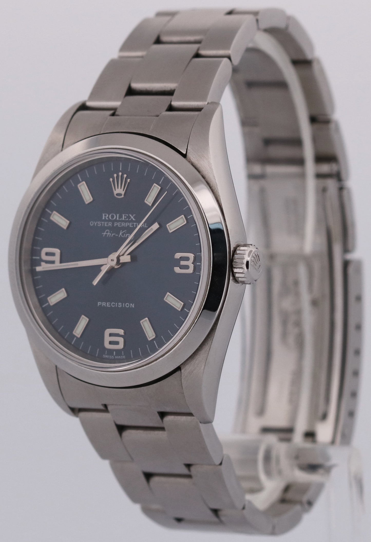 Rolex Oyster Perpetual Air-King 14000M Blue Stainless Steel Oyster 34mm Watch
