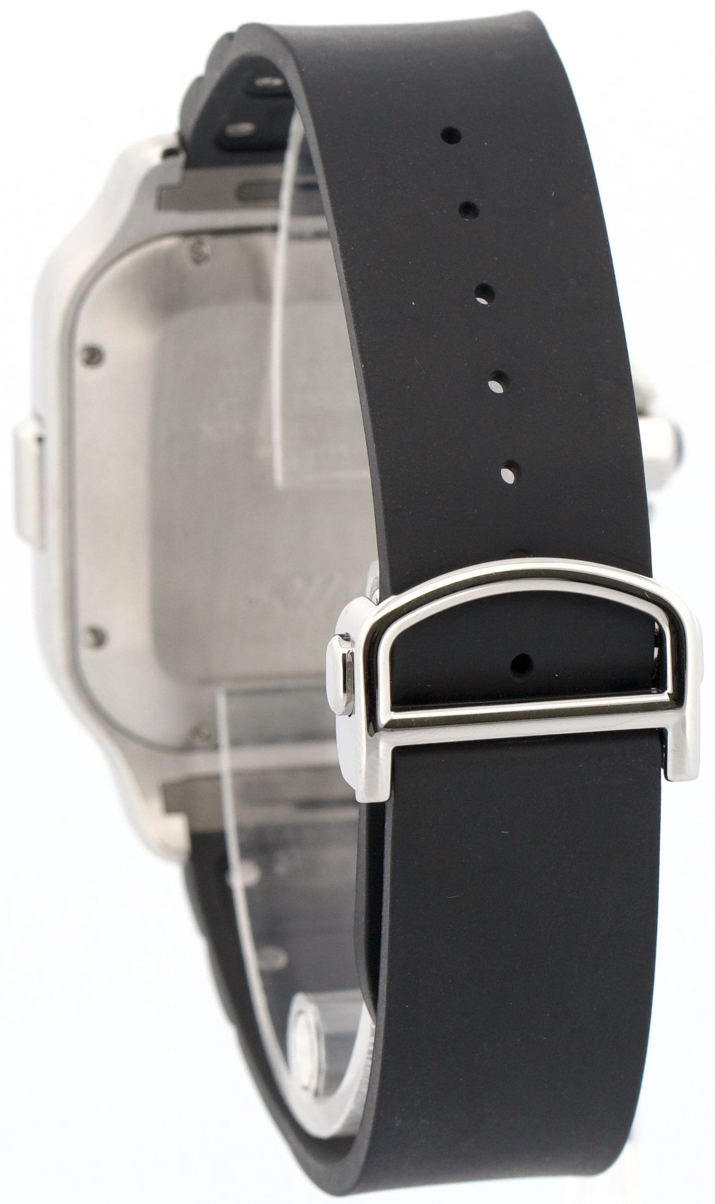 Cartier Santos Chronograph Steel ADLC Silver Rubber 43mm WSSA0017 4183 Watch