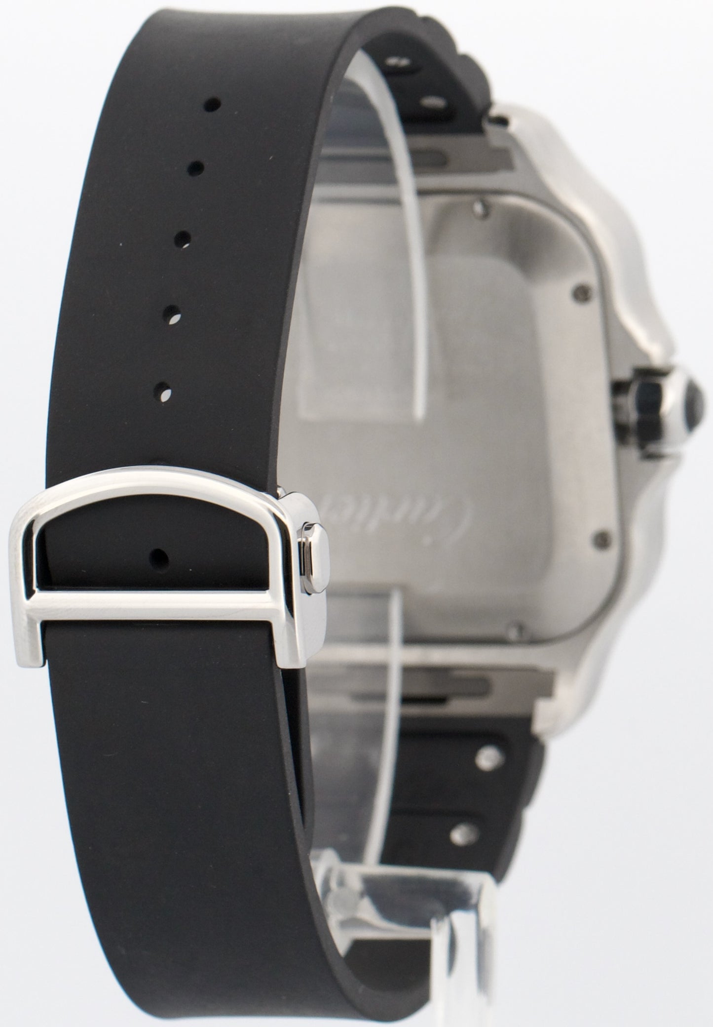 Cartier Santos Chronograph Steel ADLC Silver Rubber 43mm WSSA0017 4183 Watch