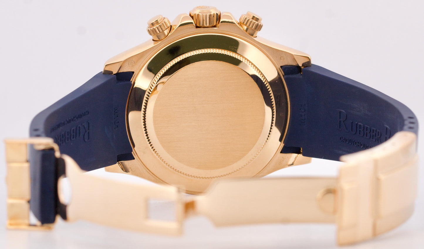 Rolex Daytona Cosmograph BLUE RACING Arabic 18K Yellow Gold RUBBER 116518 BOX