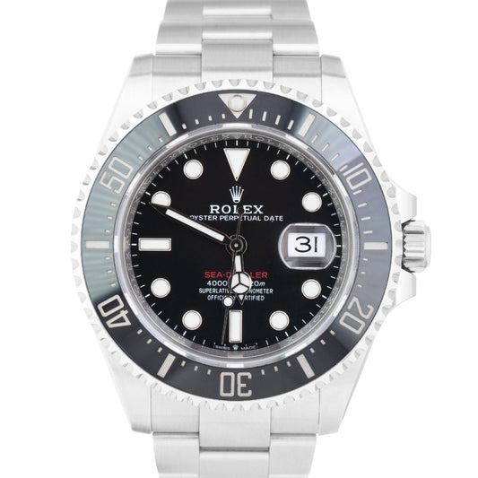 MINT 2022 Rolex Red Sea-Dweller 43mm Black 50th Ann Steel 126600 MK II Watch B+P