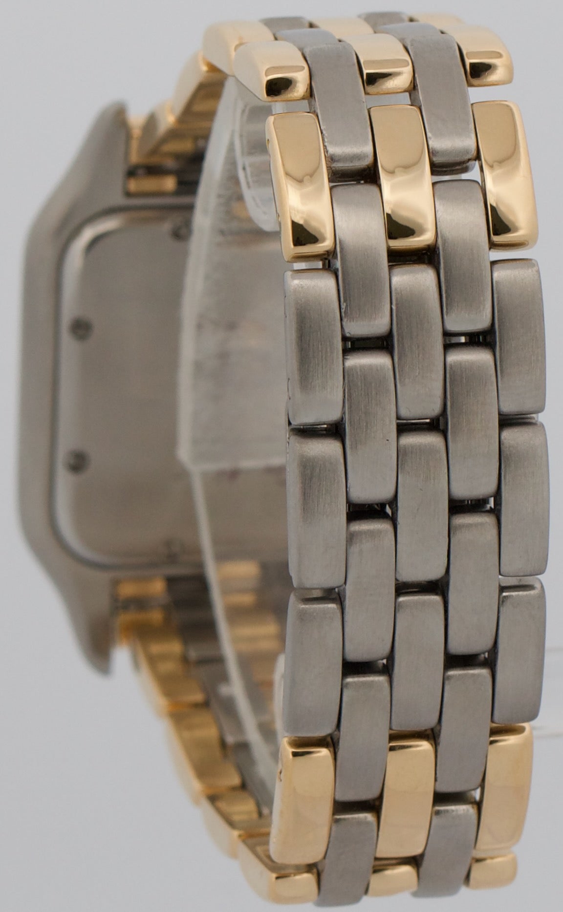 Ladies Cartier Panthere Midsize IVORY 18K Gold Steel THREE ROW 27mm Quartz 8394