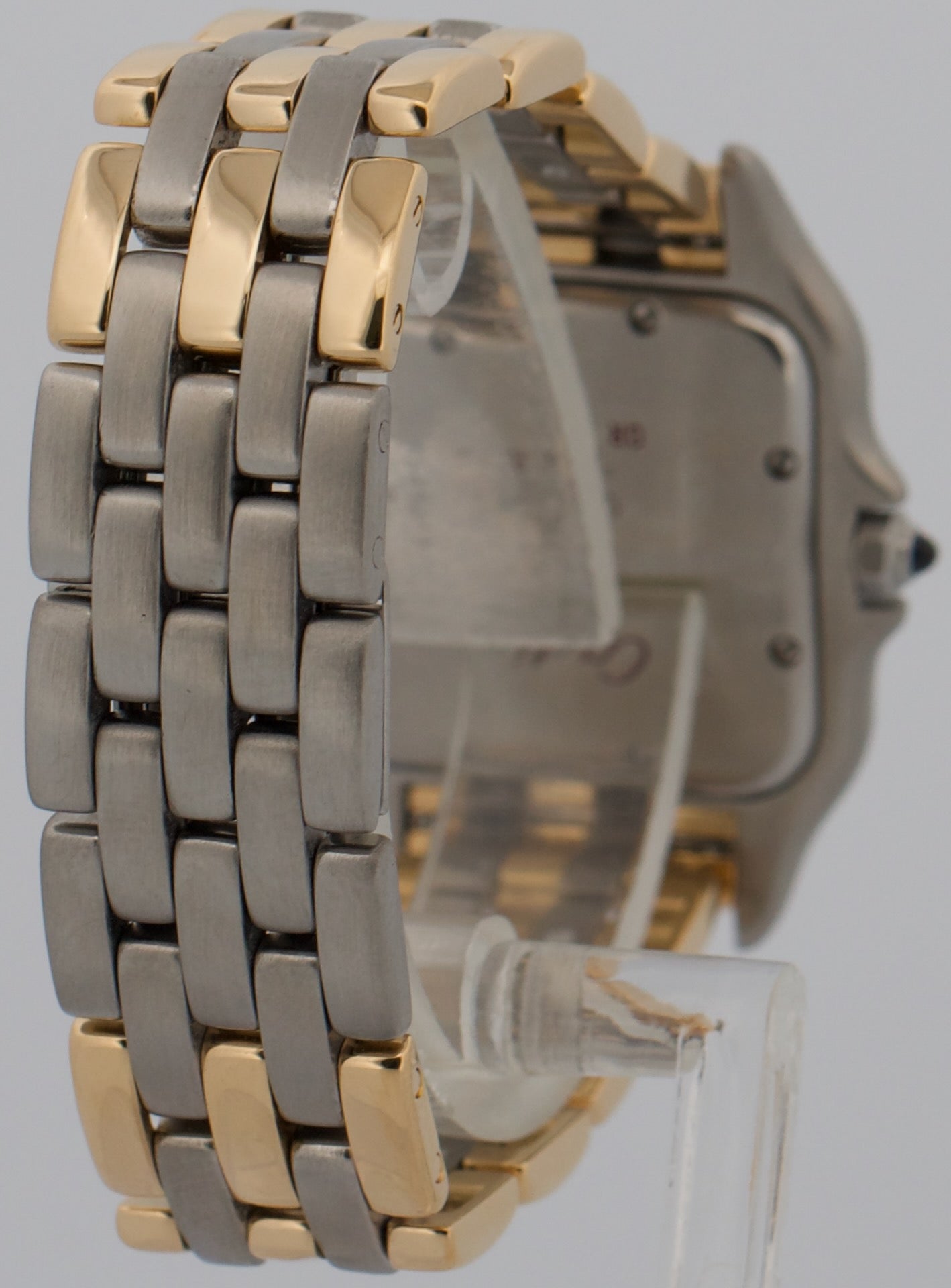 Ladies Cartier Panthere Midsize IVORY 18K Gold Steel THREE ROW 27mm Quartz 8394