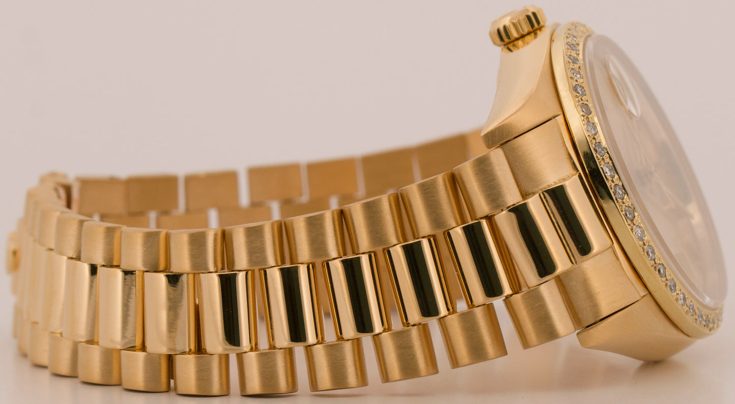 1981 Rolex Day-Date President 18038 Champagne Diamond 18K Yellow Gold 36mm Watch